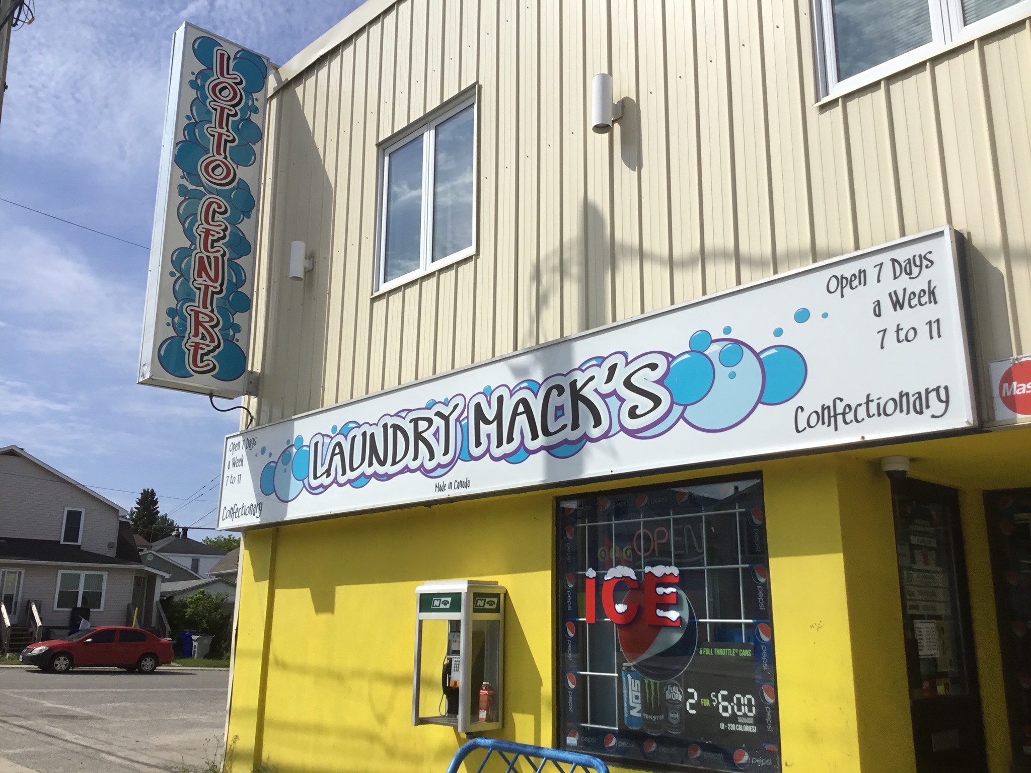 Laundry Mack's storefront on Mountjoy Street in Timmins