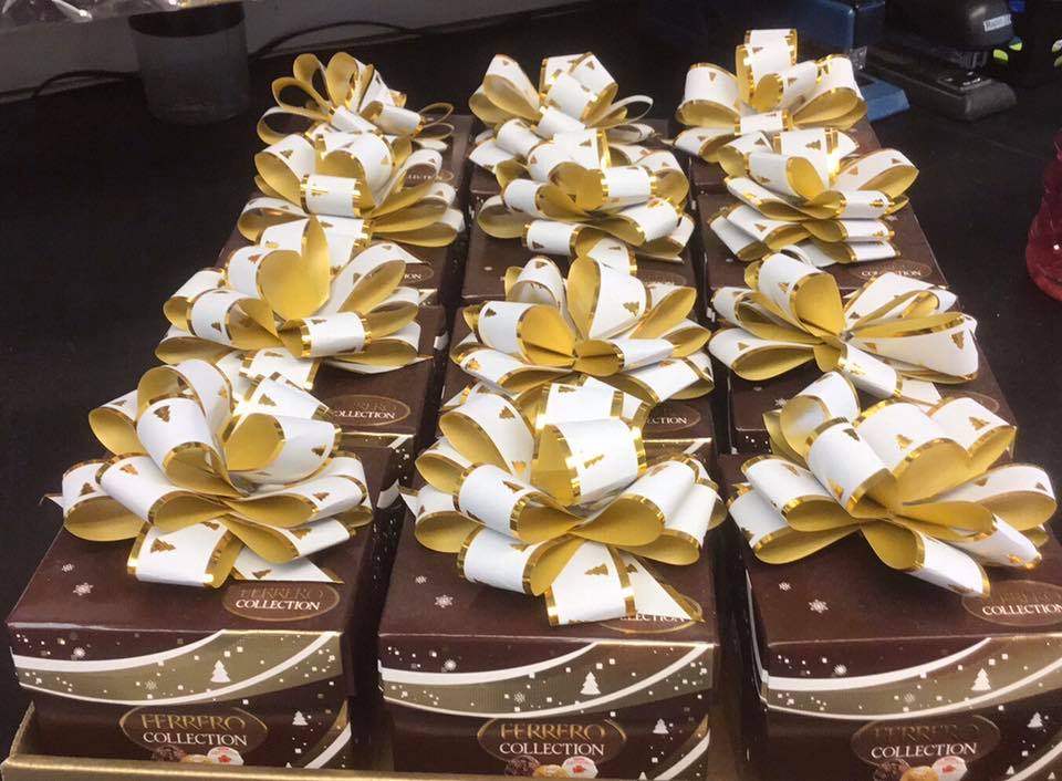 Ferrero chocolate gift boxes on display